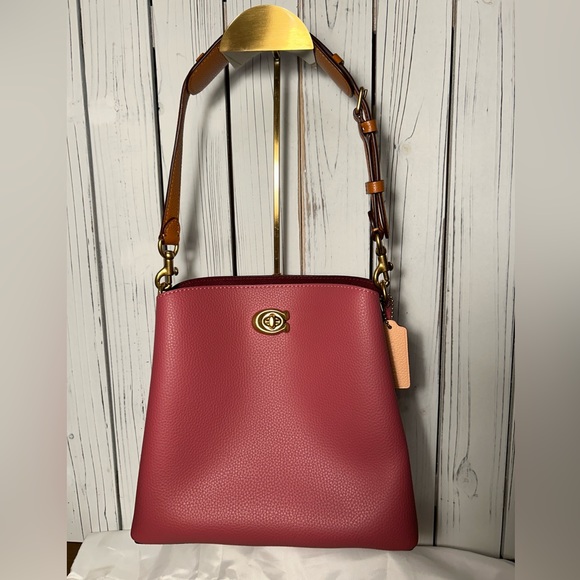 Coach Handbags - Coach Willow Small Leather Bucket Tote in Rouge